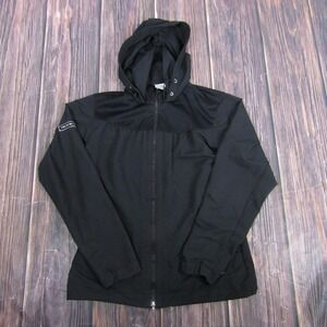 Nike Golf Jacket Mens Small Black Hooded Full Zip Windbreaker Troon The Falls